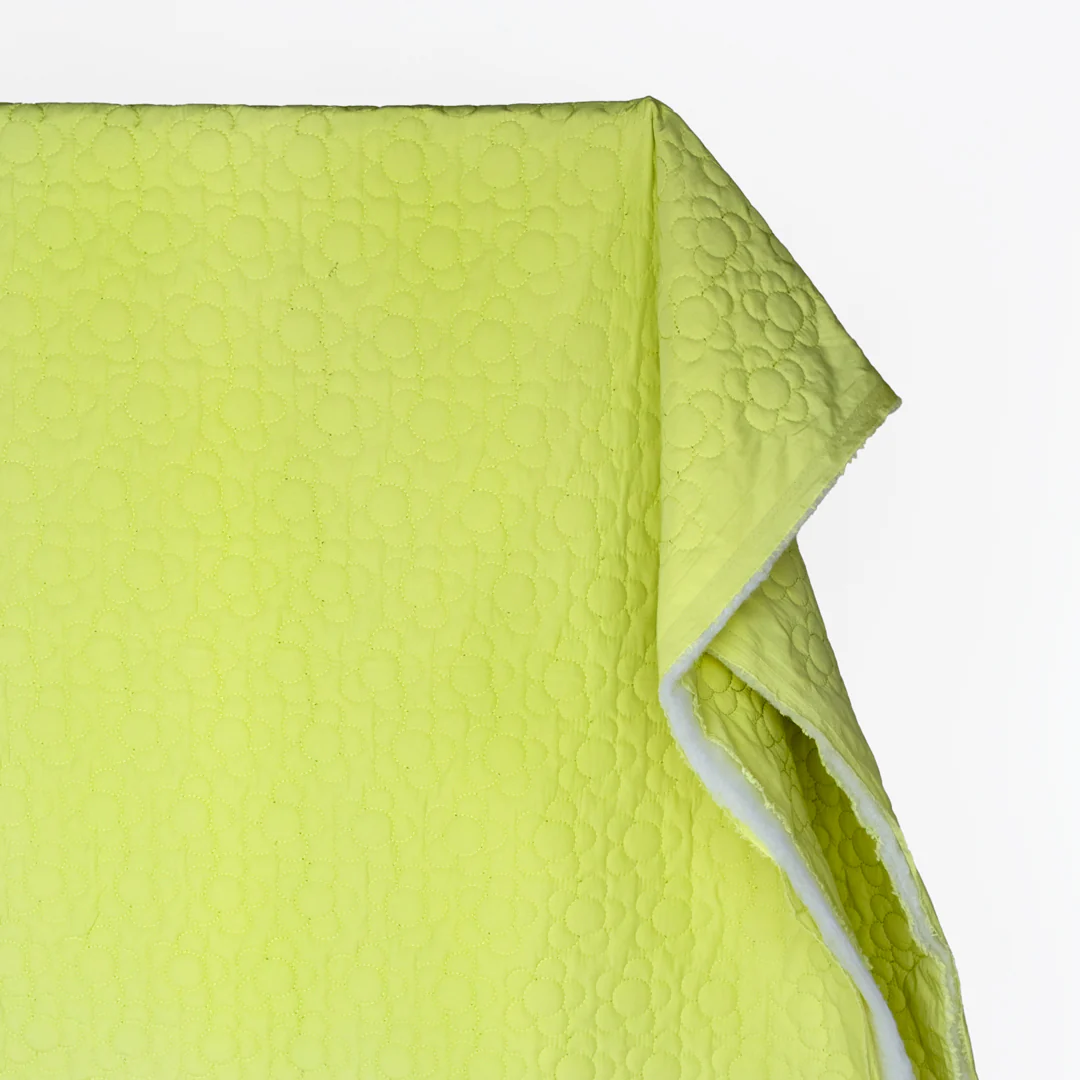 Daisy Quilted Nylon Puffer - Lime Zest - Image 3