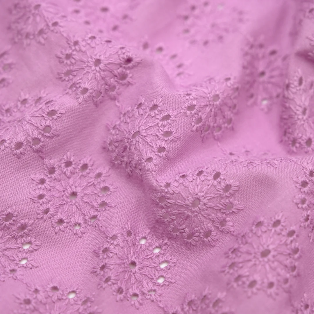 Dandelion Burst Cotton Eyelet - Pale Dahlia