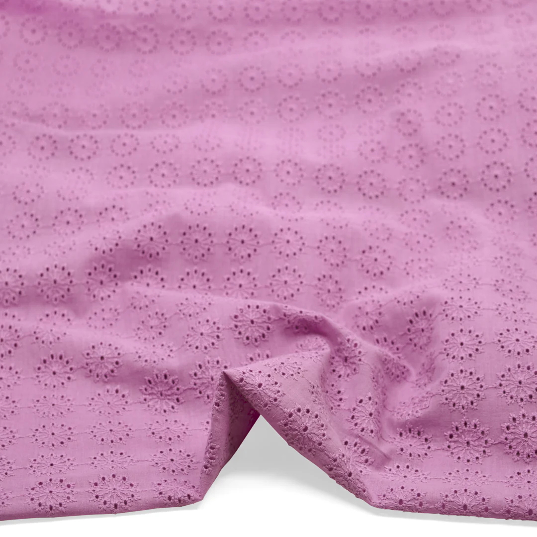 Dandelion Burst Cotton Eyelet - Pale Dahlia - Image 2
