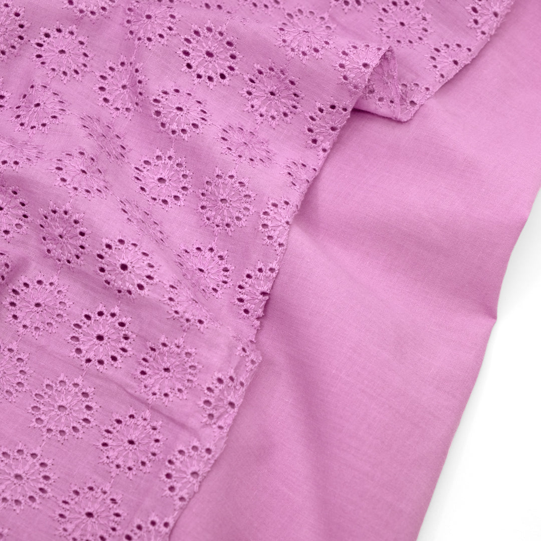 Dandelion Burst Cotton Eyelet - Pale Dahlia - Image 4