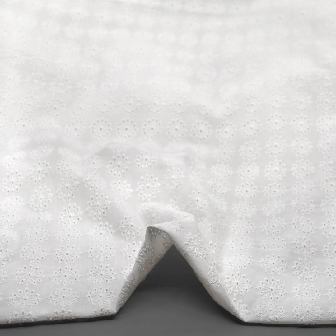 Dandelion Burst Cotton Eyelet - White - Image 2