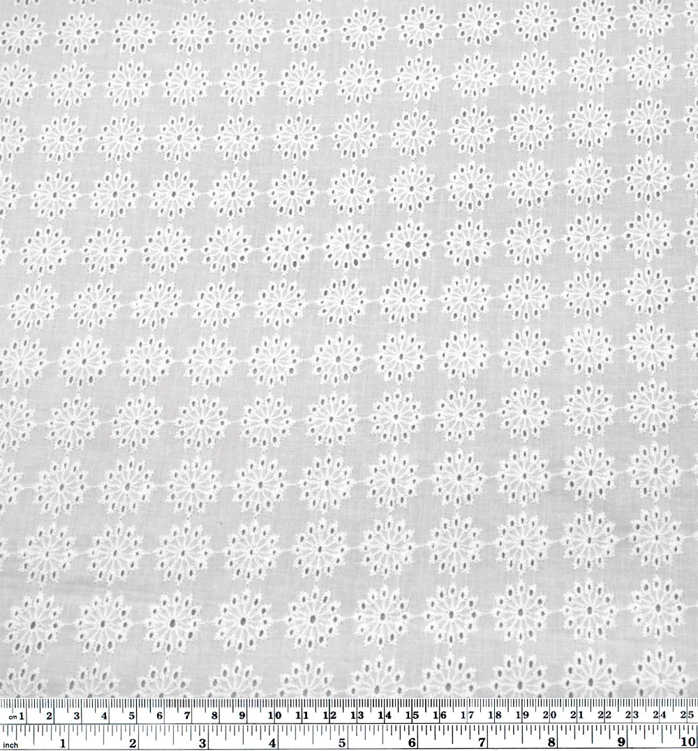 Dandelion Burst Cotton Eyelet - White - Image 3