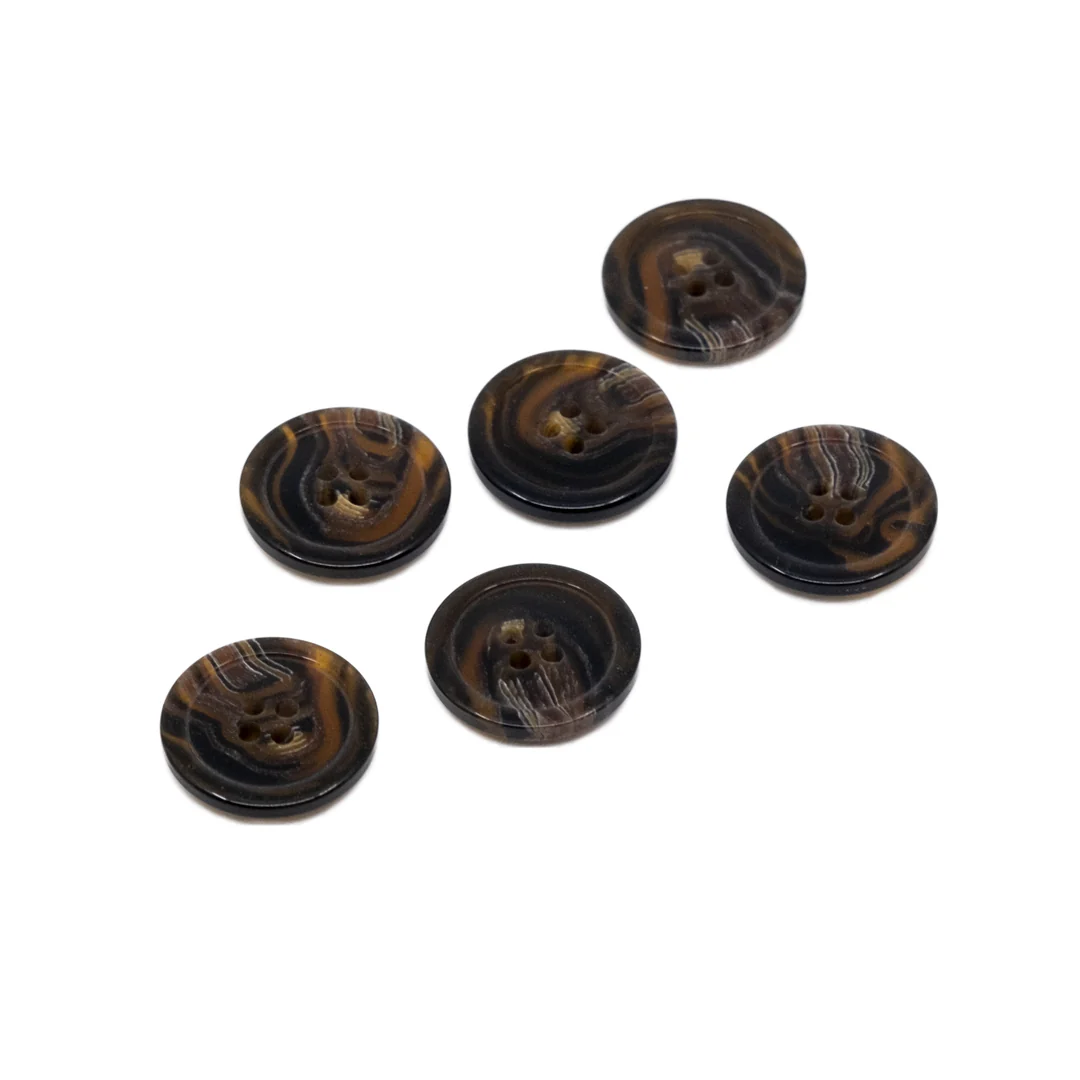 Dark Tortoiseshell 22mm Buttons - Set of 6