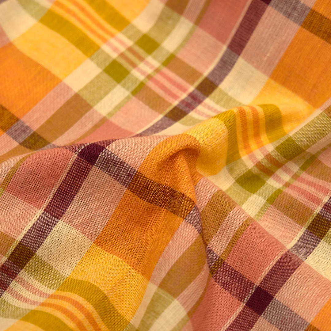 Daylight Plaid Cotton Shirting - Turmeric/Multi