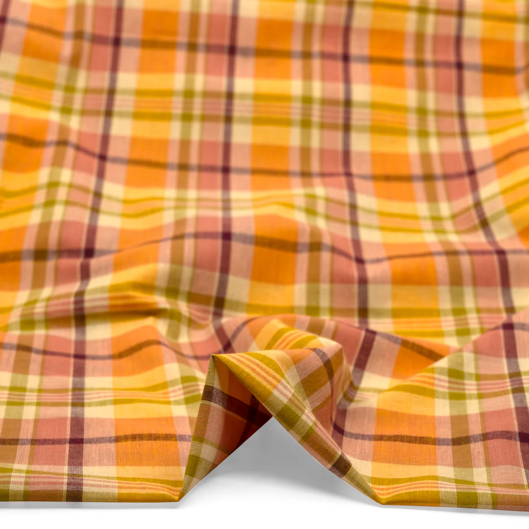 Daylight Plaid Cotton Shirting - Turmeric/Multi - Image 2