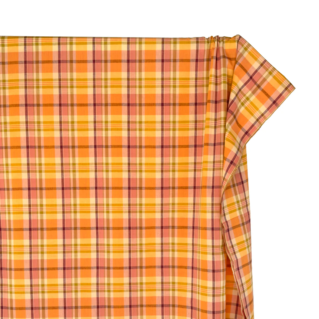 Daylight Plaid Cotton Shirting - Turmeric/Multi - Image 4