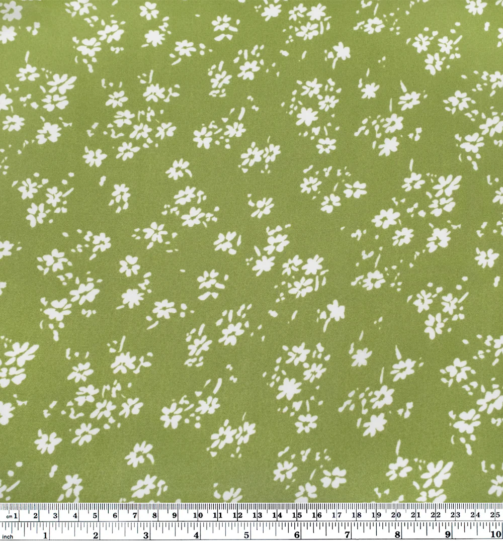 Deadstock April Viscose Georgette - Spring Green/White - Image 3