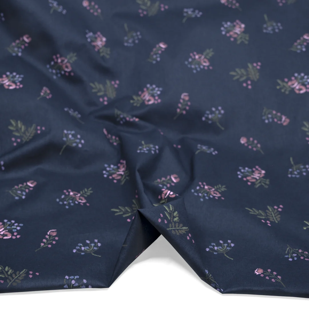 Deadstock Bouquet Cotton Voile - Navy/Multi - Image 3