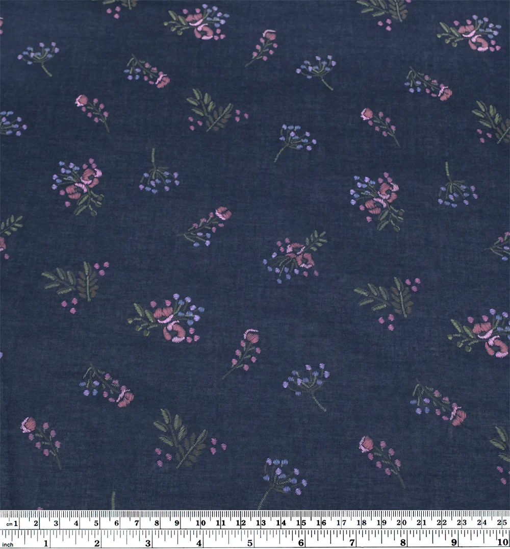 Deadstock Bouquet Cotton Voile - Navy/Multi - Image 4