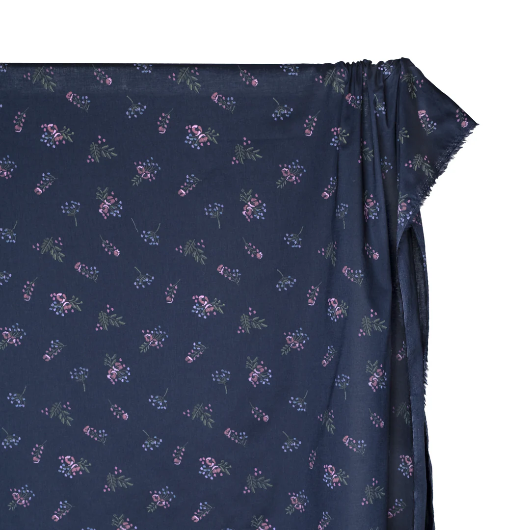 Deadstock Bouquet Cotton Voile - Navy/Multi - Image 5