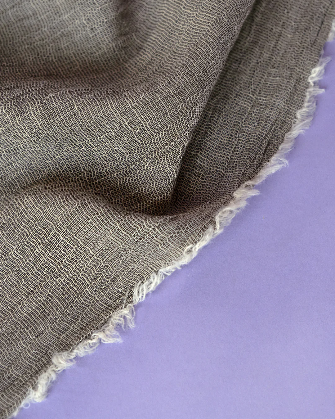 Deadstock Chambray Cotton Blend Gauze - Granite - Image 4