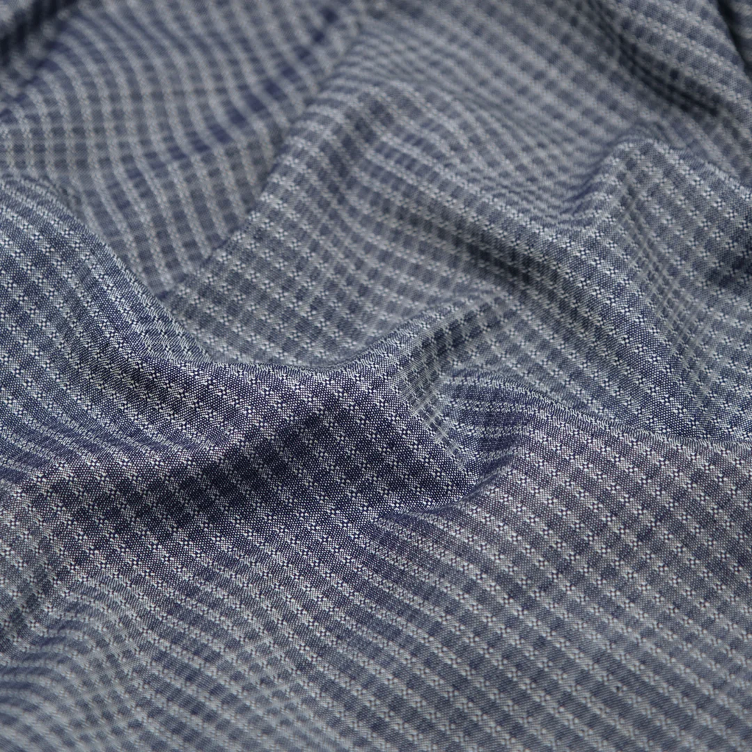 Deadstock Cone Mills Jacquard Denim Shirting - Indigo Chambray - Image 2