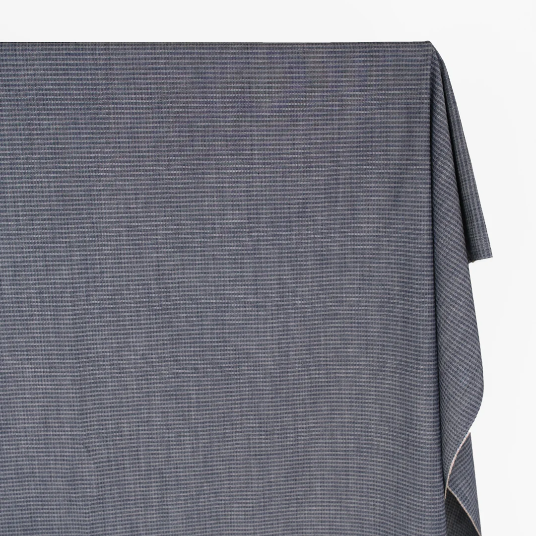 Deadstock Cone Mills Jacquard Denim Shirting - Indigo Chambray - Image 3