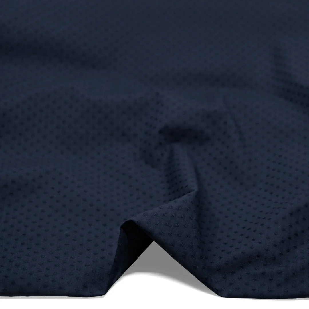 Deadstock Crisp Cotton Dobby - Navy - Image 3