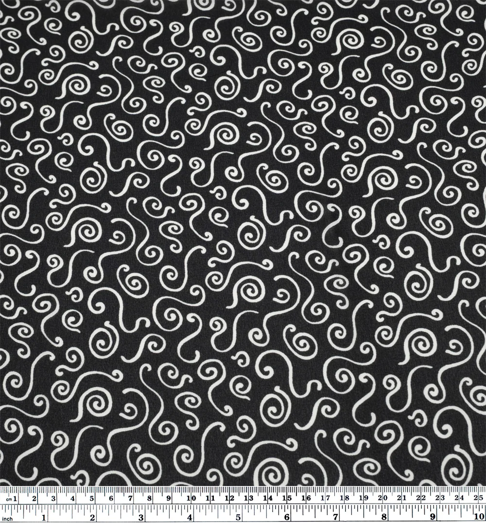 Deadstock Curly Whirly Viscose Georgette - Black/White - Image 3