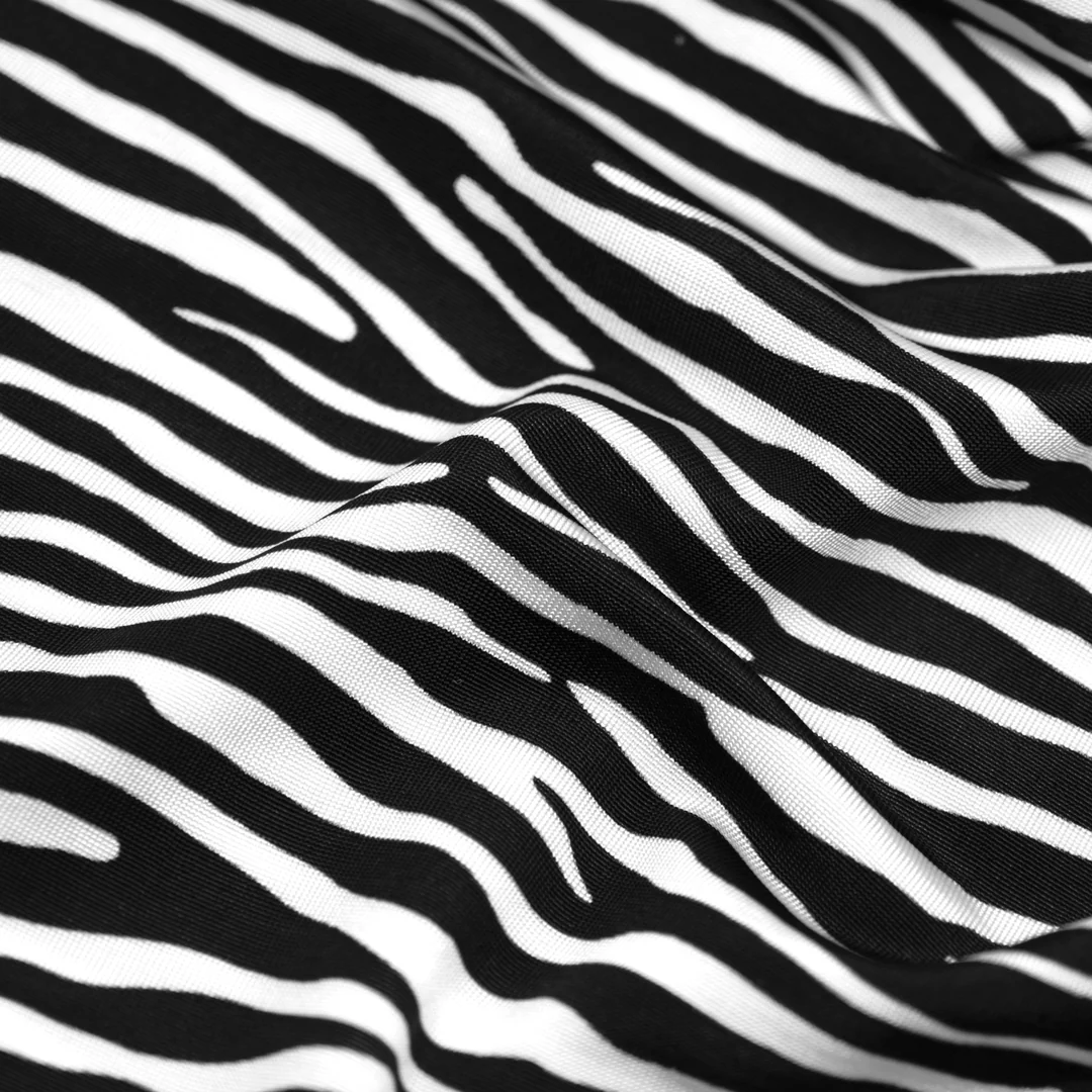 Deadstock Find Your Stripes Viscose Mesh - Black/White - Image 2