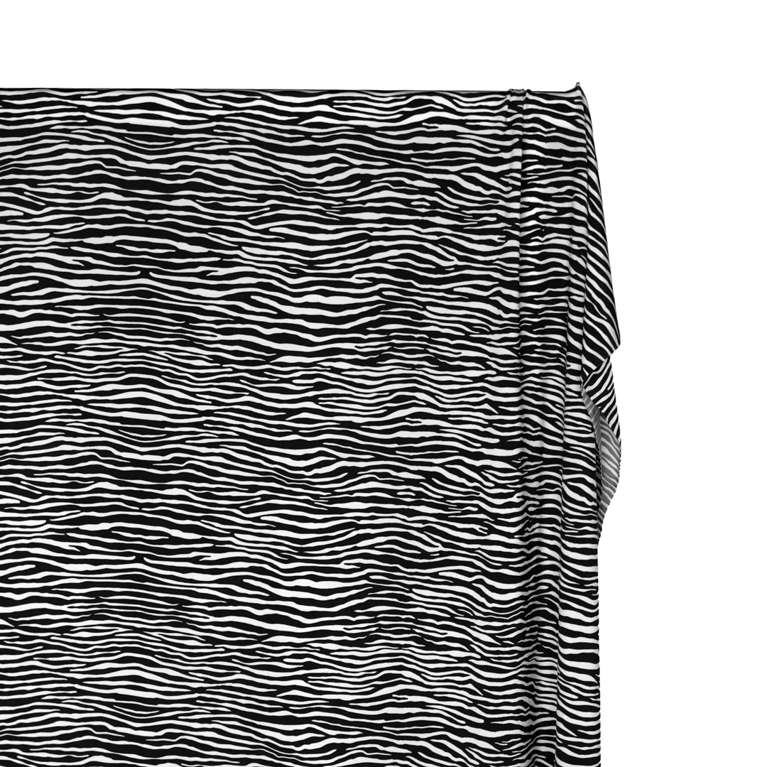 Deadstock Find Your Stripes Viscose Mesh - Black/White - Image 3