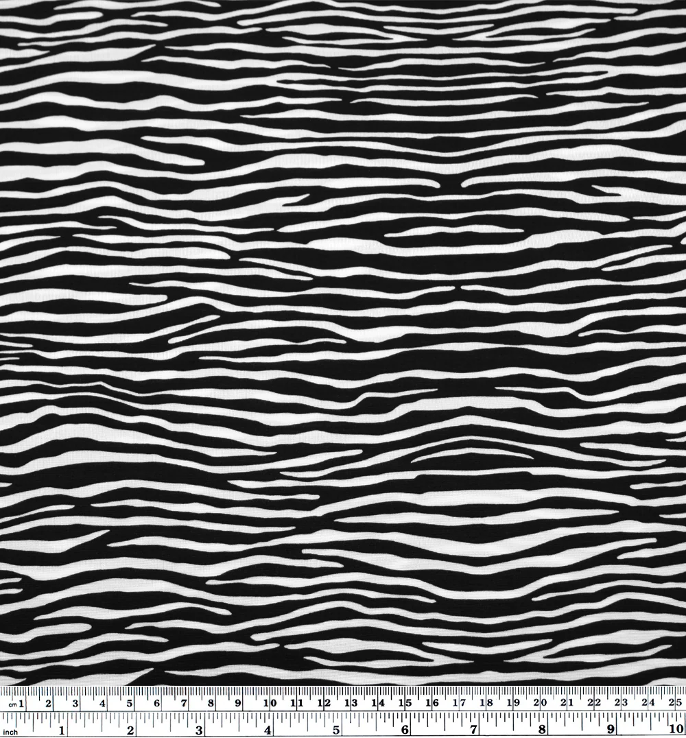 Deadstock Find Your Stripes Viscose Mesh - Black/White - Image 4