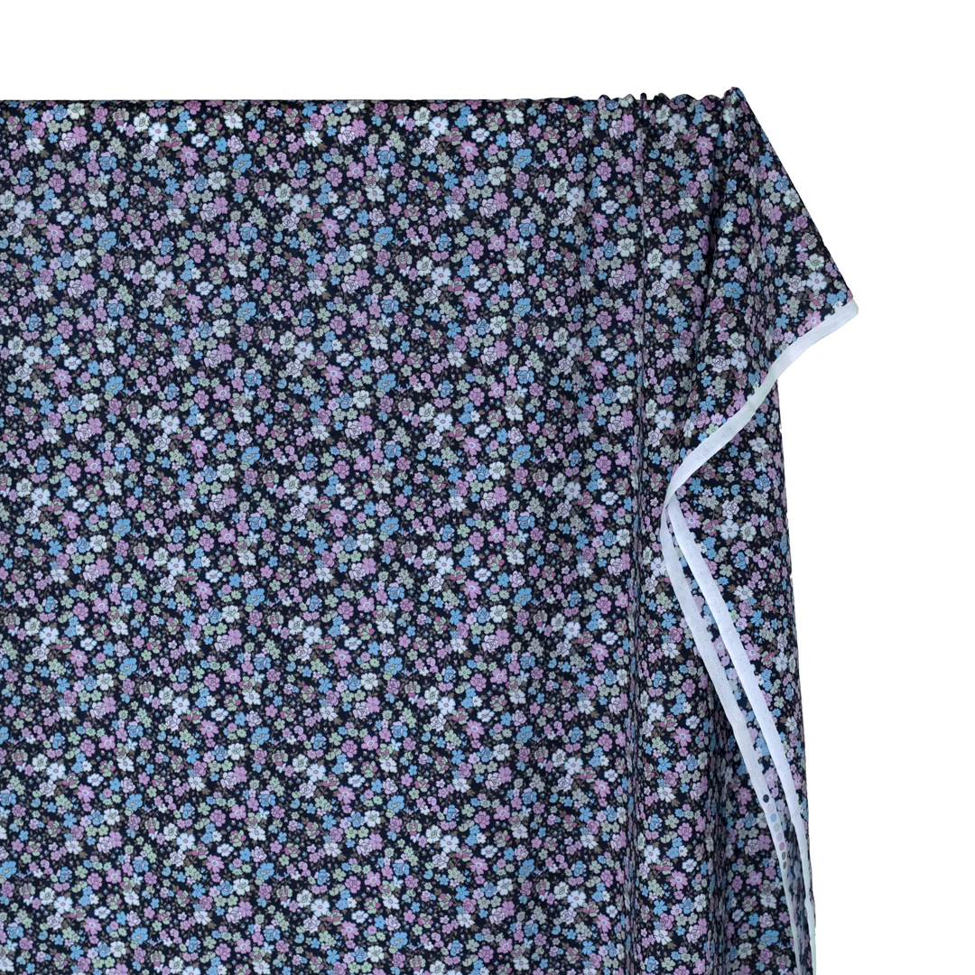 Deadstock Floral Flurry Cotton Lawn - Navy/Candy Floss/Sky - Image 4