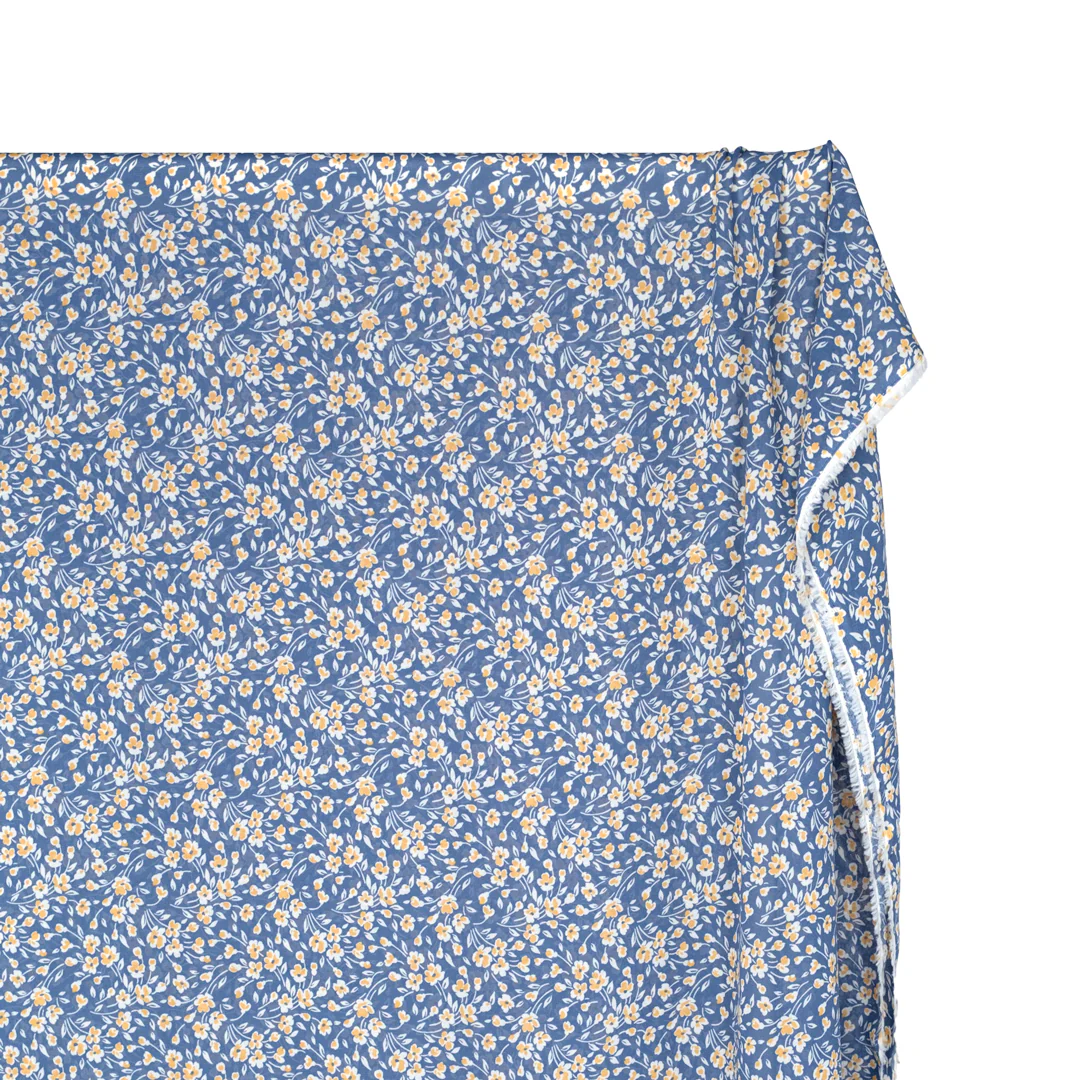 Deadstock Harmony Viscose Georgette - Bluestone/Buttercup - Image 3
