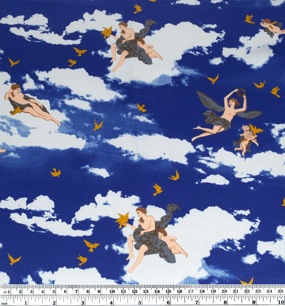 Deadstock Heavenly Skies Silk Charmeuse - Sapphire/Multi - Image 4