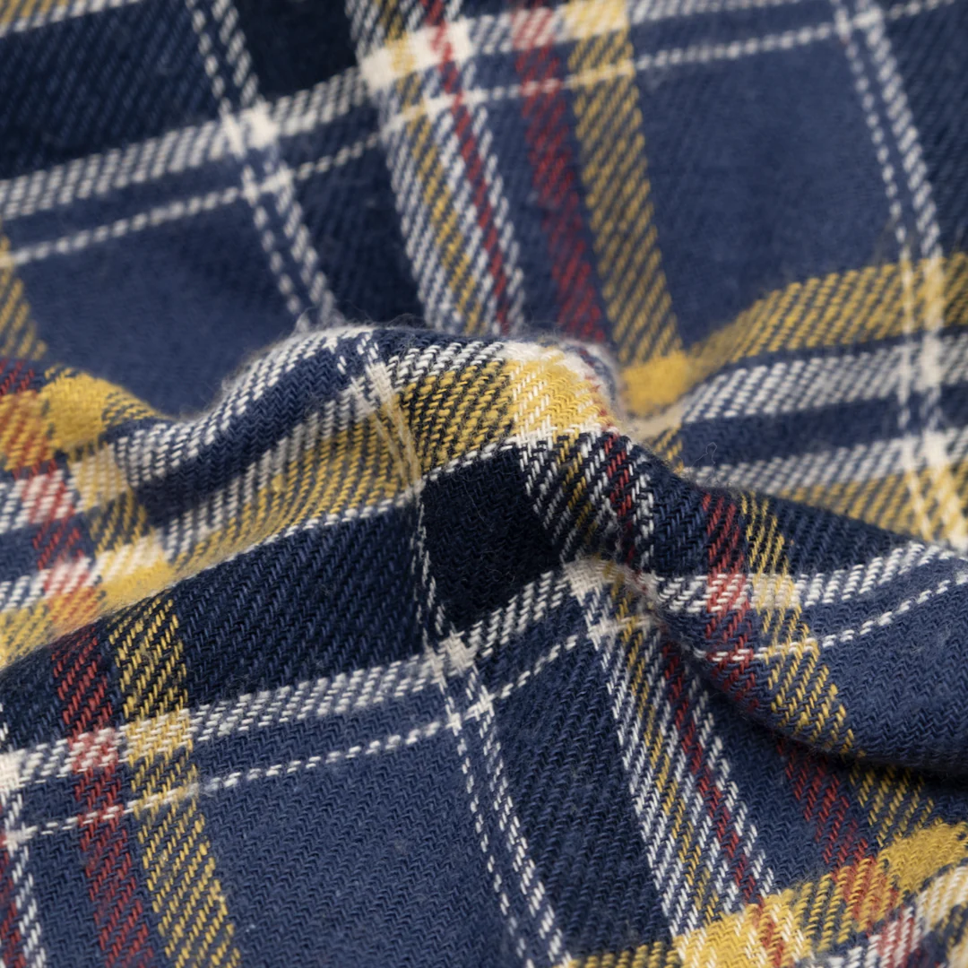 Deadstock Japanese Cotton Flannel - Vintage Navy/Wheat