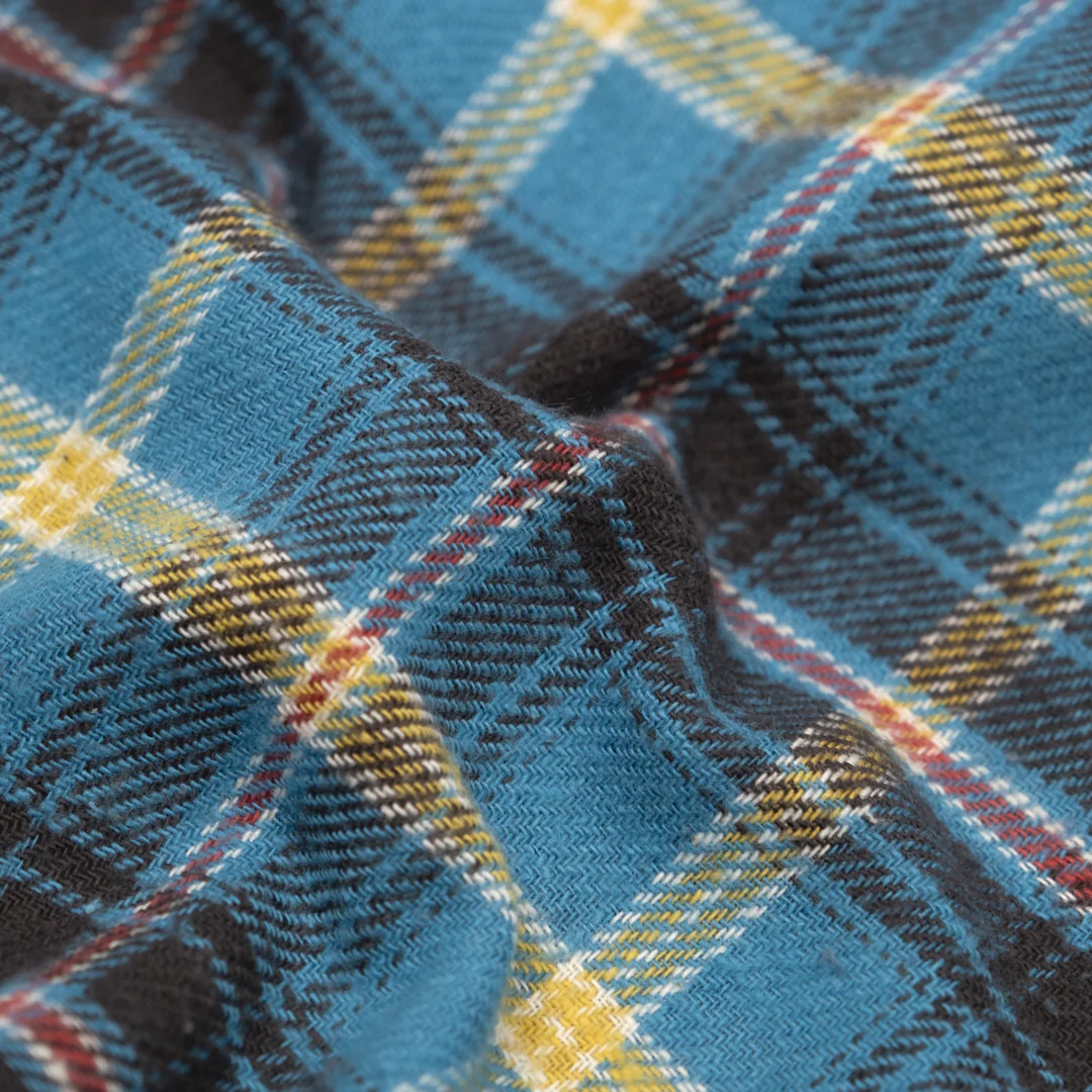 Deadstock Japanese Cotton Flannel - Waterfall/Charcoal