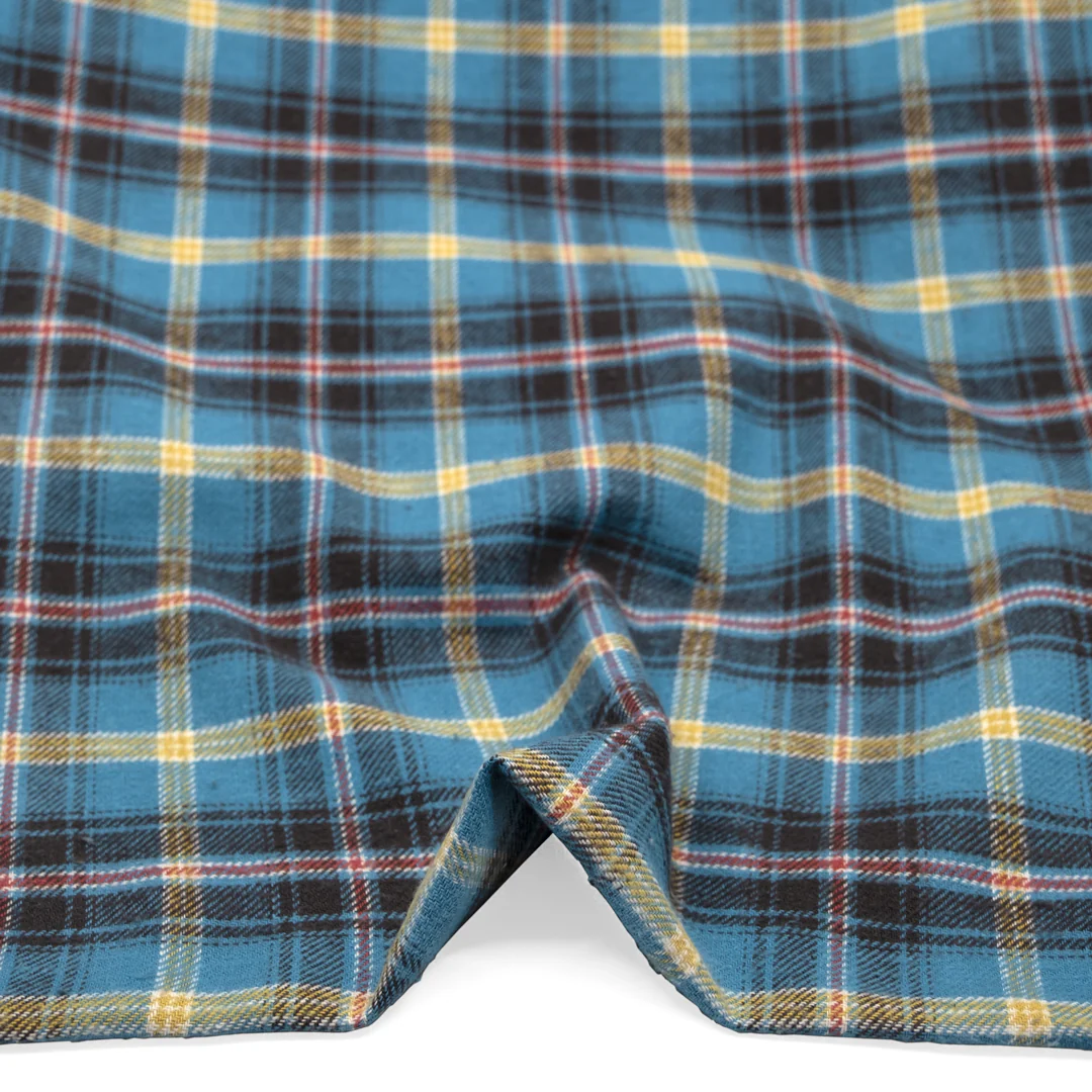 Deadstock Japanese Cotton Flannel - Waterfall/Charcoal - Image 2