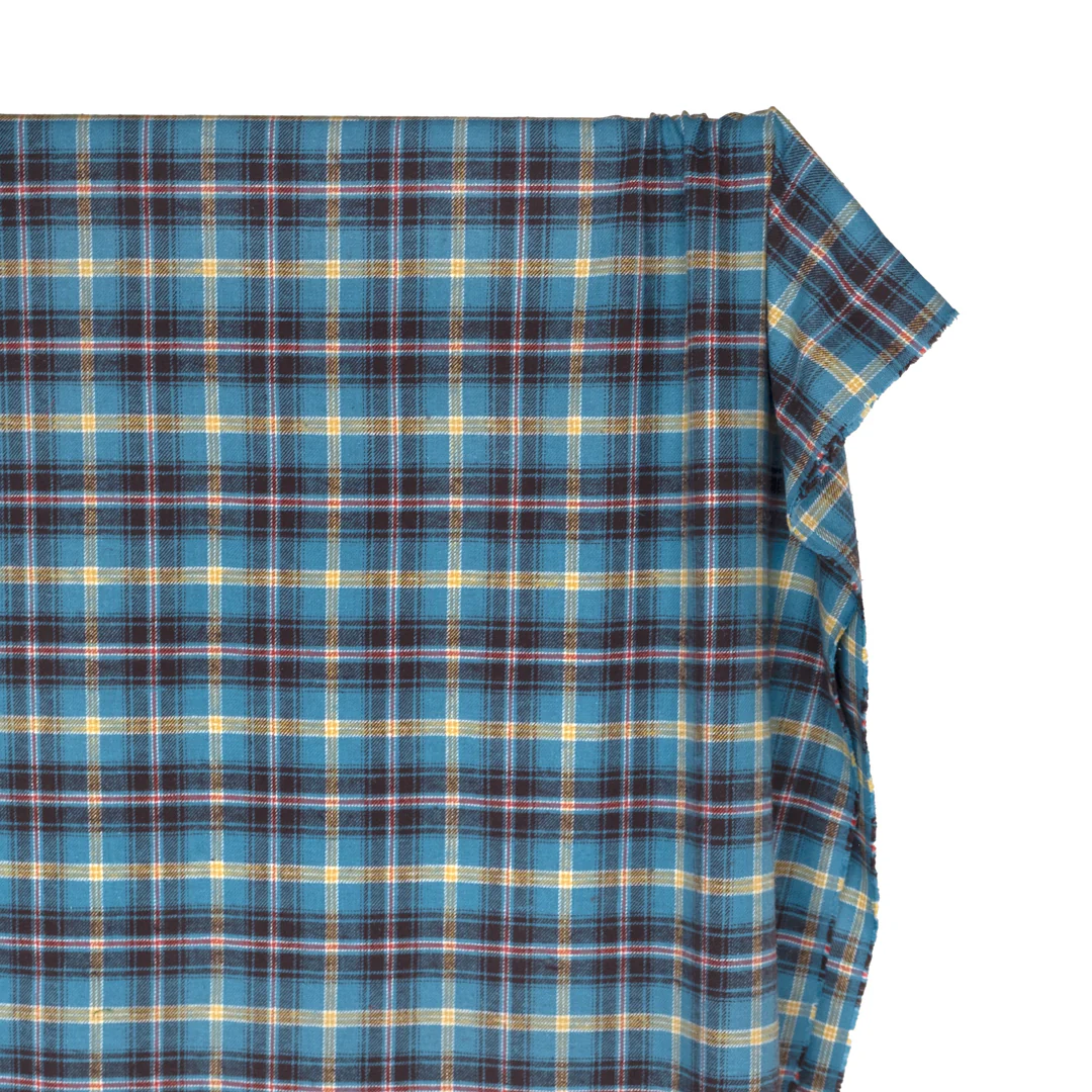 Deadstock Japanese Cotton Flannel - Waterfall/Charcoal - Image 4