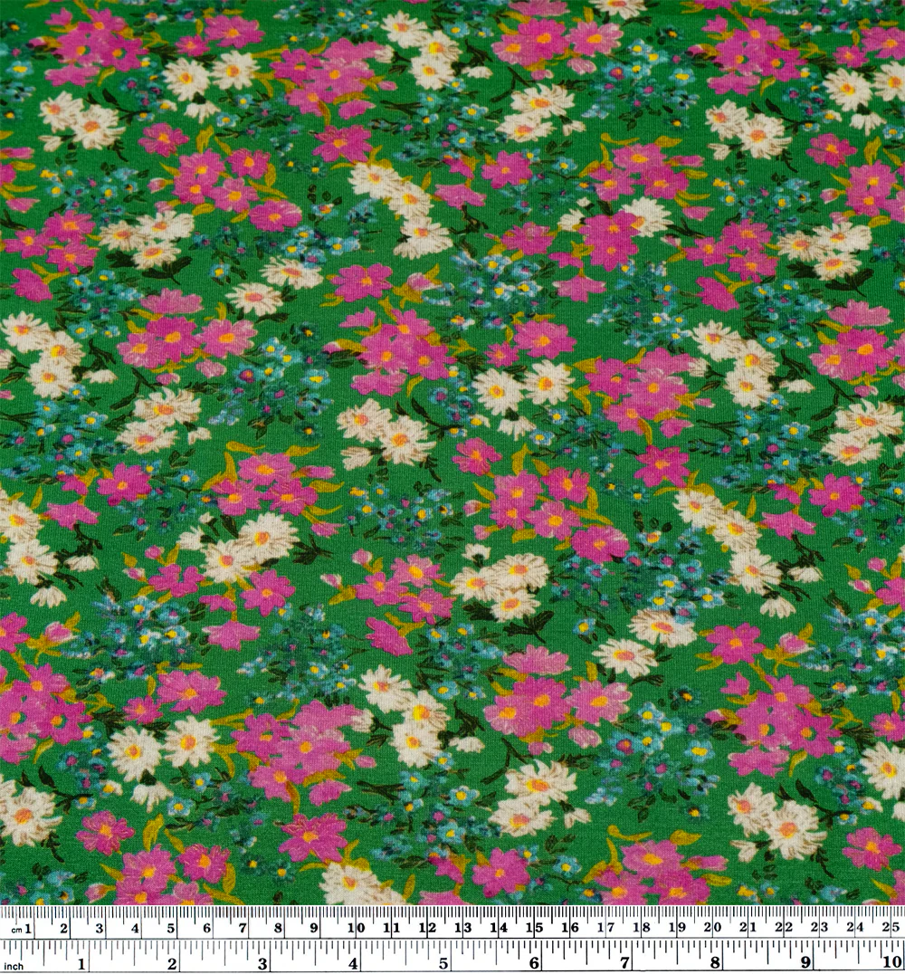 Deadstock Meadow Mirage Viscose Jersey - Kelly Green - Image 4