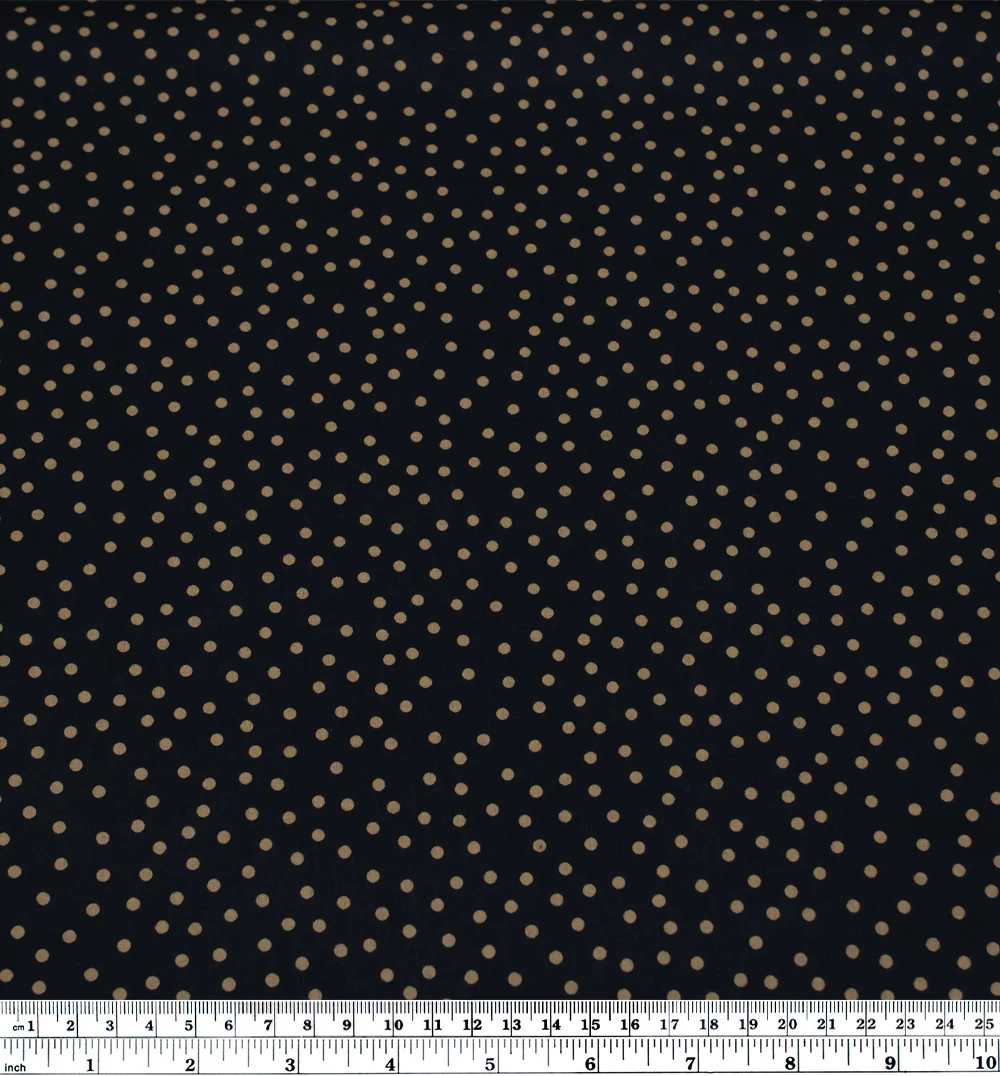 Deadstock Micro Dots Cotton Lawn - Black/Cumin - Image 3