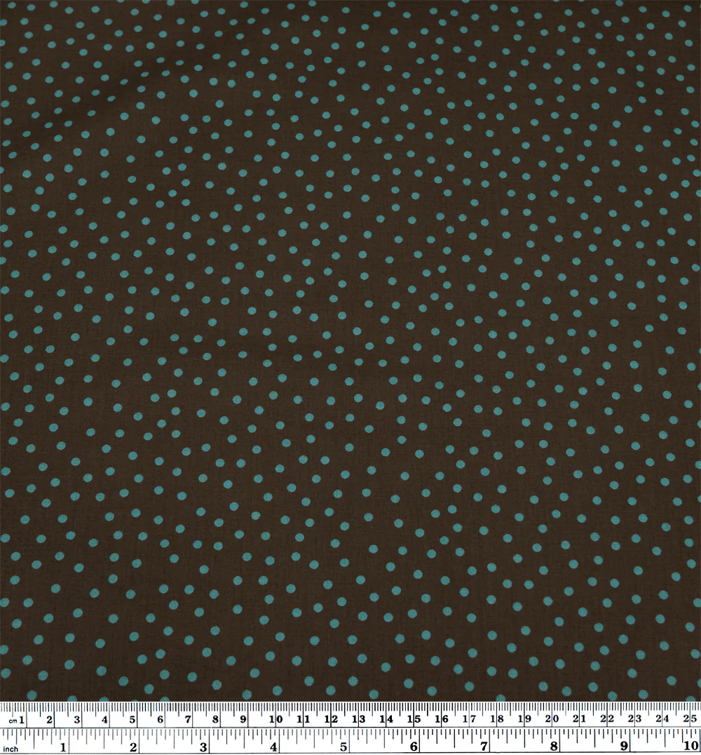 Deadstock Micro Dots Cotton Lawn - Umber/Aqua - Image 3