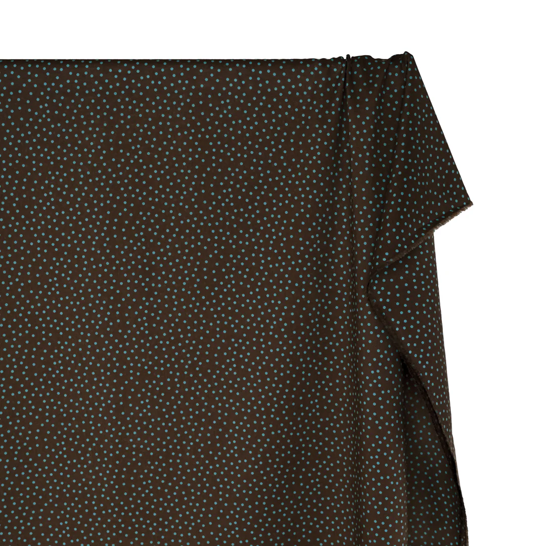 Deadstock Micro Dots Cotton Lawn - Umber/Aqua - Image 4