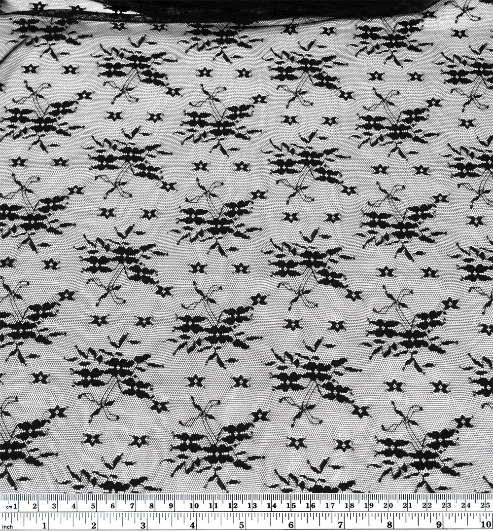 Deadstock Onyx Mesh Lace - Black - Image 4