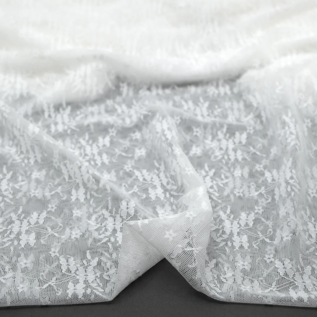 Deadstock Onyx Mesh Lace - White - Image 3
