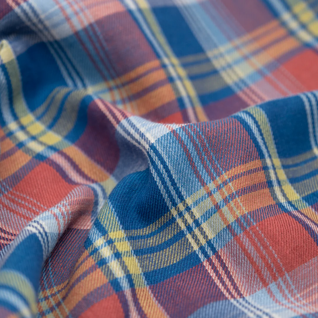 Deadstock Plaid Lightweight Cotton Linen Twill - Marlin