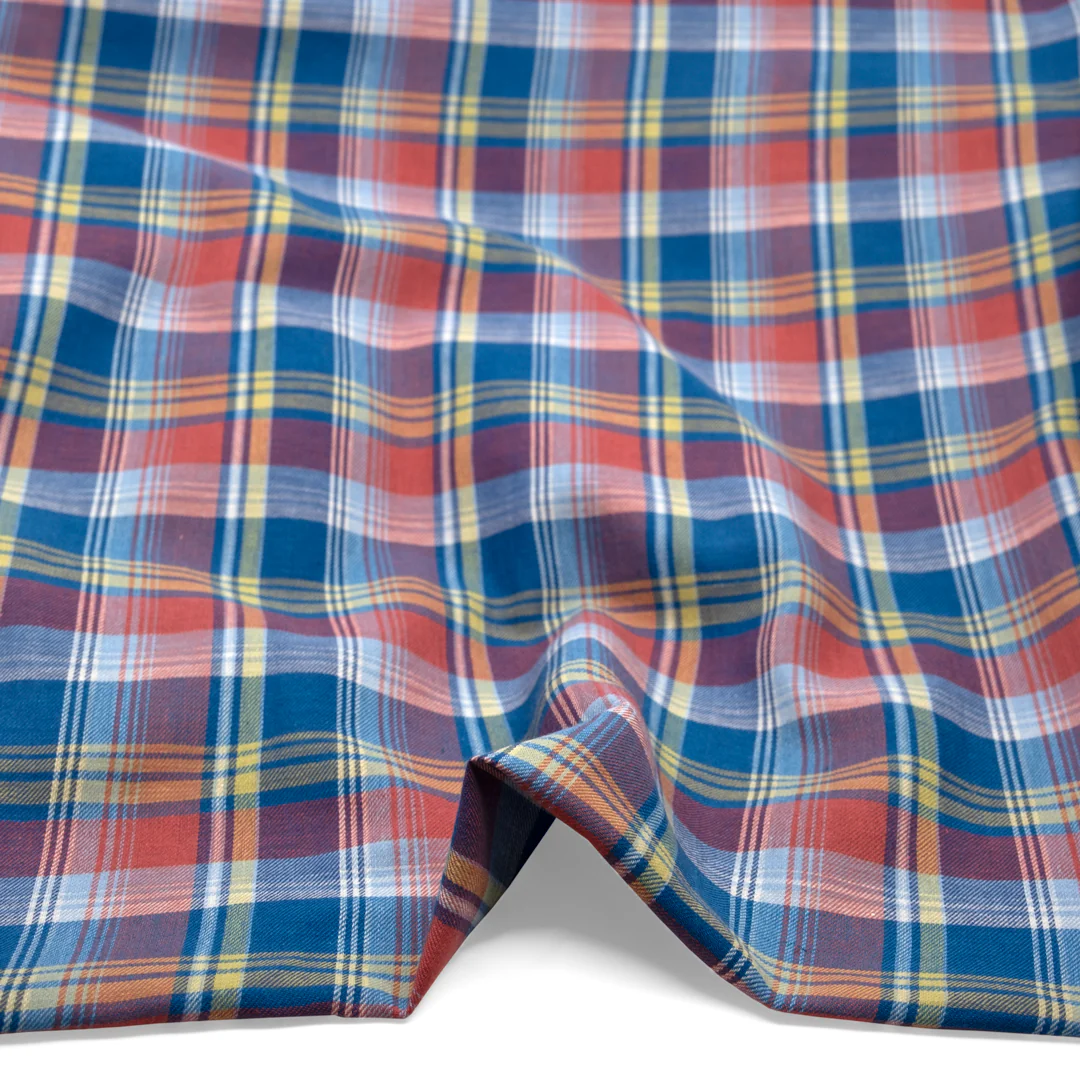 Deadstock Plaid Lightweight Cotton Linen Twill - Marlin - Image 2