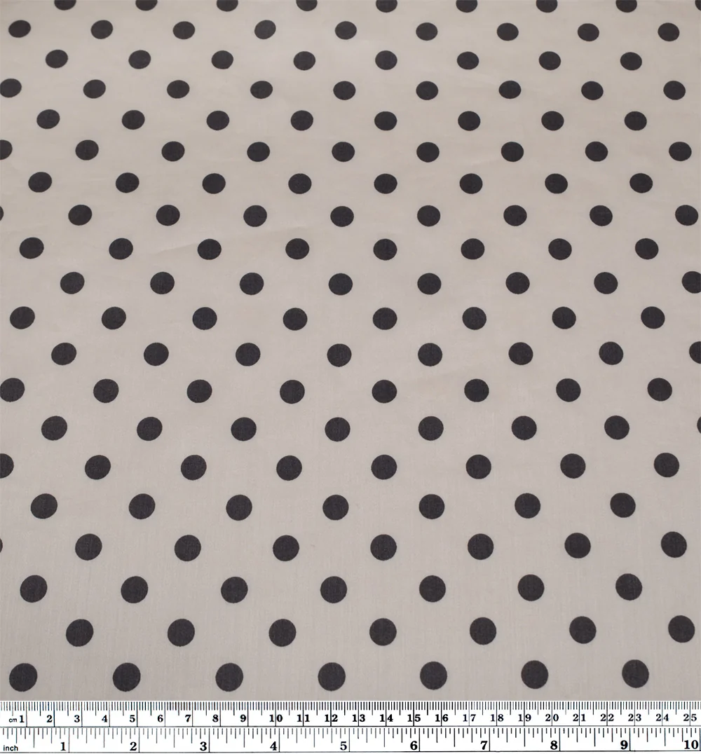 Deadstock Polka Dot Cotton Sateen - Salt/Charcoal - Image 3