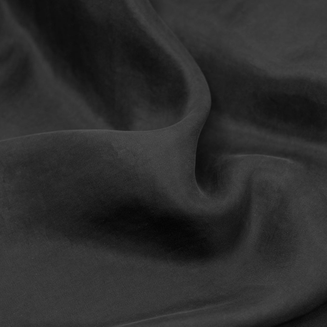 Deadstock Sandwashed Cupro Blend - Black