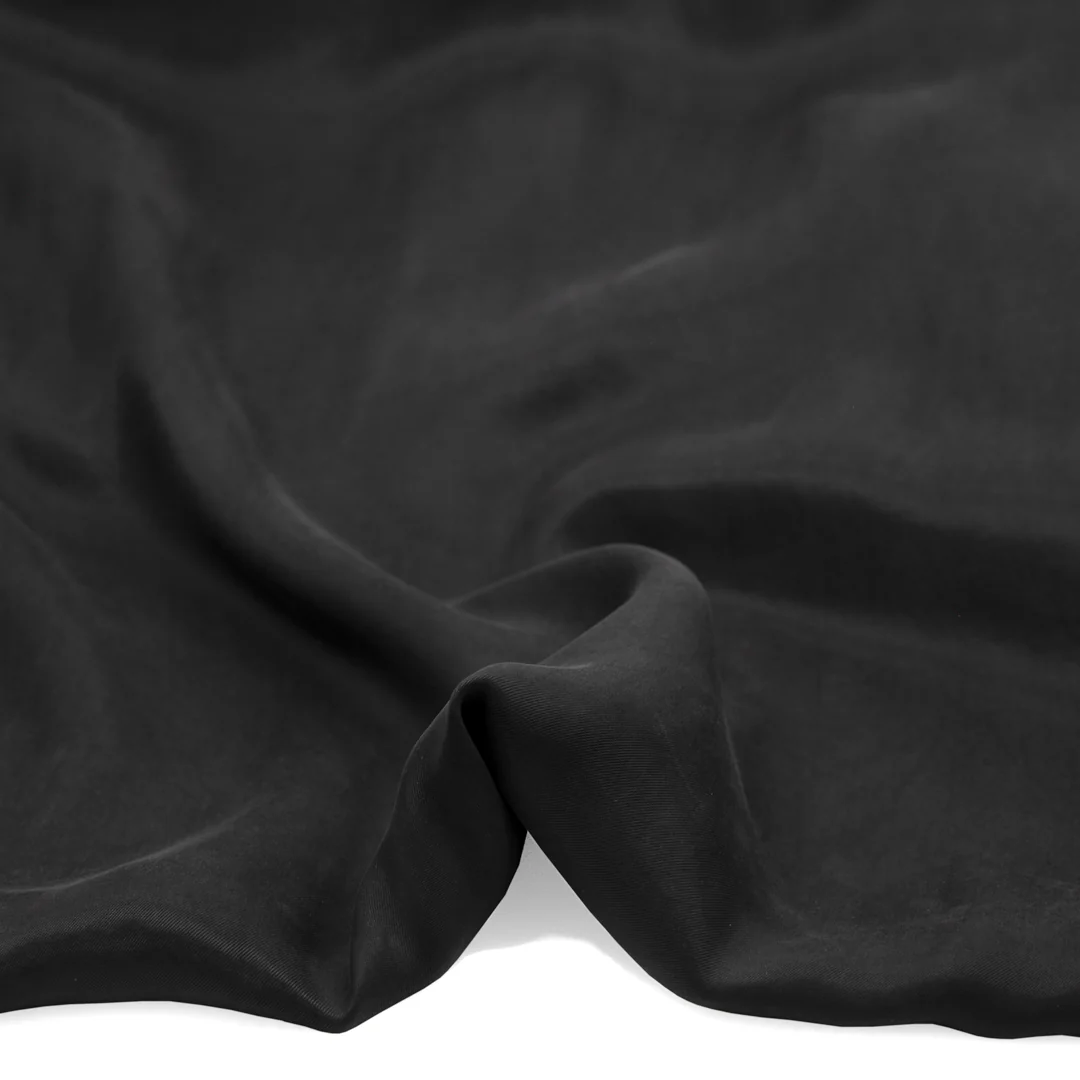 Deadstock Sandwashed Cupro Blend - Black - Image 3
