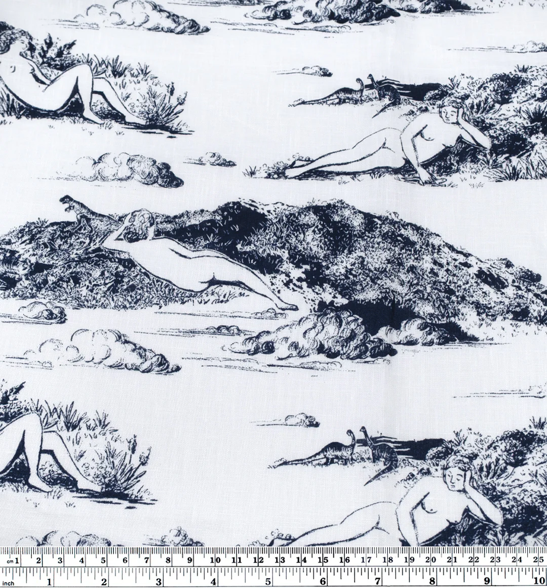 Deadstock Sunbathers Linen - White/Navy - Image 3