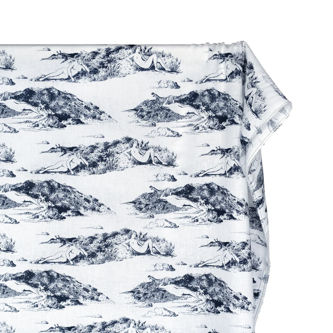 Deadstock Sunbathers Linen - White/Navy - Image 4