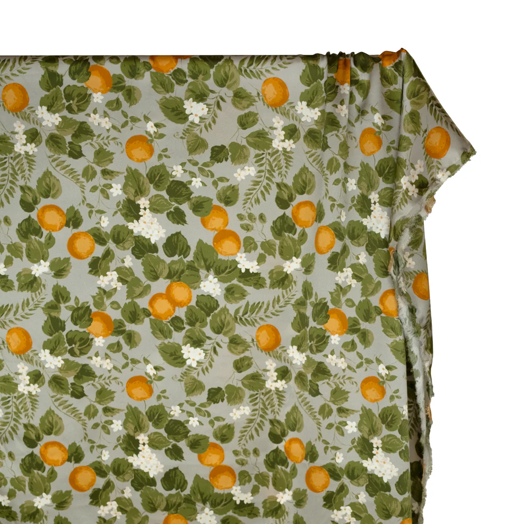 Deadstock Sweet Citrus Silk Charmeuse - Cucumber/Sherbert - Image 2