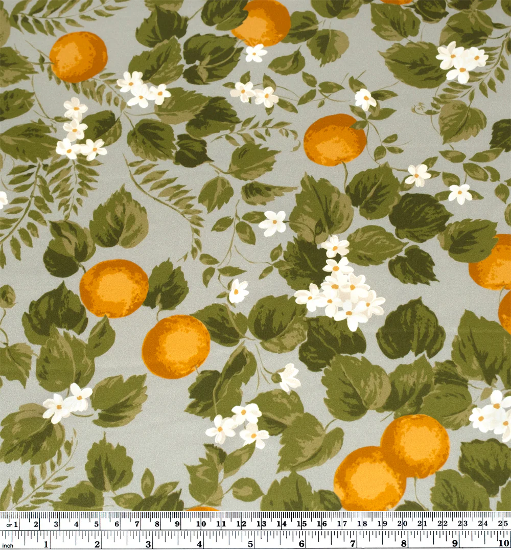 Deadstock Sweet Citrus Silk Charmeuse - Cucumber/Sherbert - Image 4