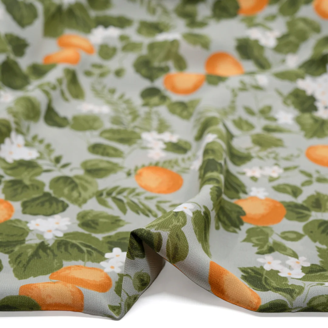Deadstock Sweet Citrus Viscose Georgette - Cucumber/Sherbert