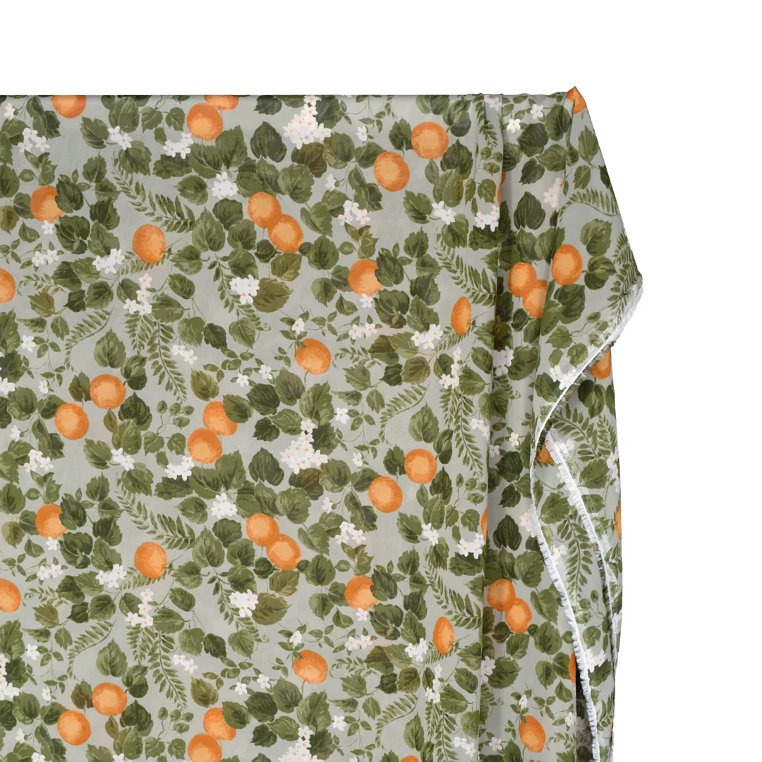 Deadstock Sweet Citrus Viscose Georgette - Cucumber/Sherbert - Image 3
