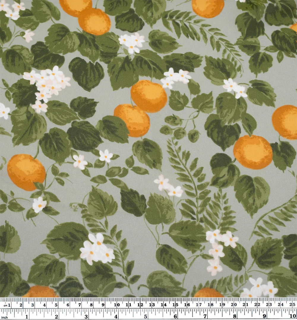 Deadstock Sweet Citrus Viscose Georgette - Cucumber/Sherbert - Image 4