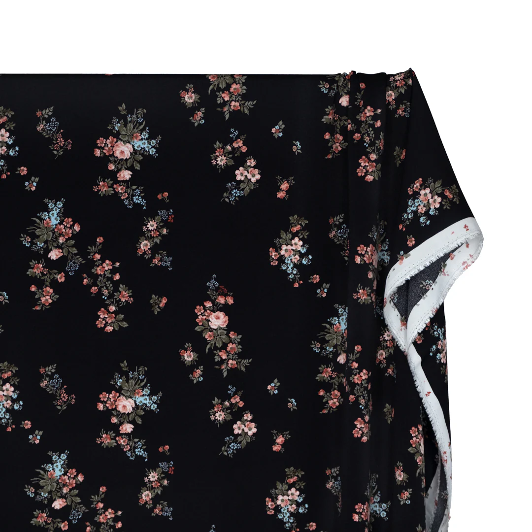 Deadstock Wallflower Viscose Crepe - Black/Rose - Image 2