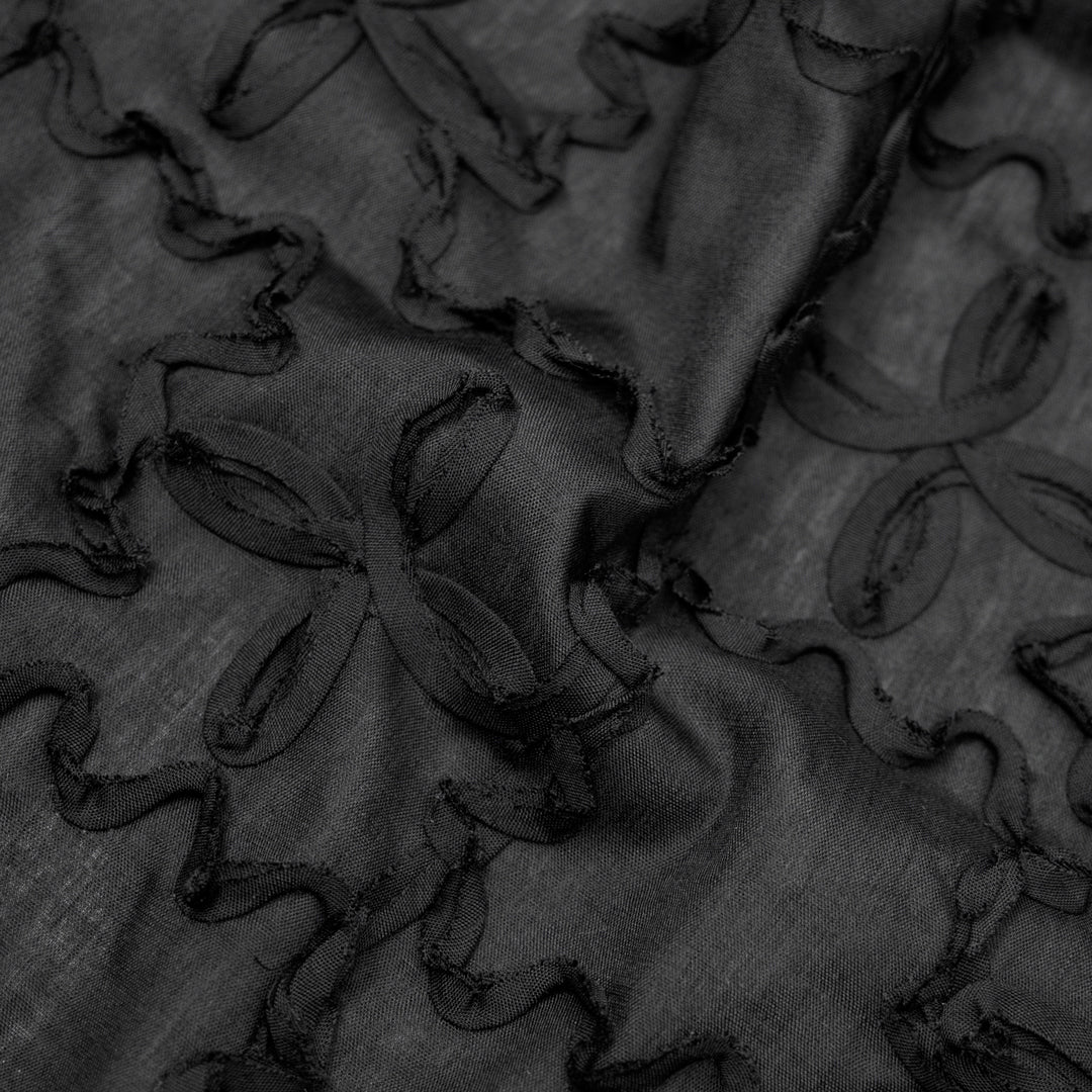 Deadstock Wiggle Poly Voile - Black