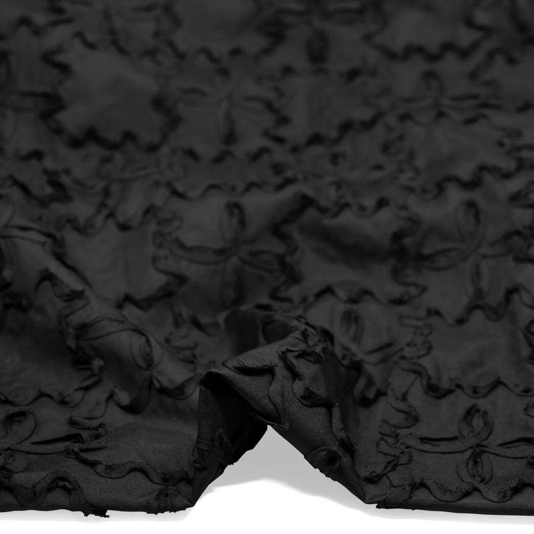 Deadstock Wiggle Poly Voile - Black - Image 3
